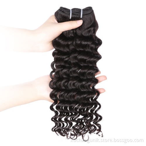 Uniky Brazilian Deep curly Bundles 100 Human Wet and Wavy Raw Virgin Hair Bundles Human Hair Extensions Weaves Natural Color